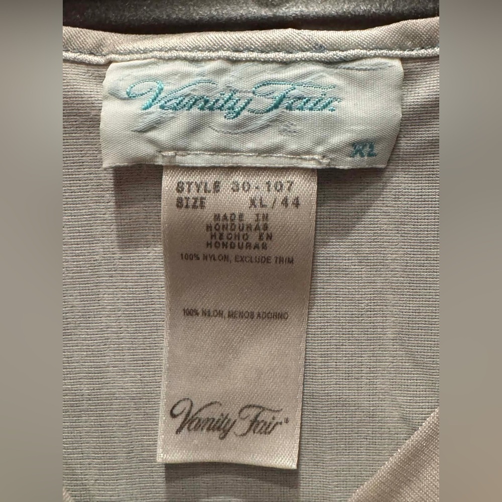 Vanity Fair Cream Chemise with Blue Accents XL - Picture 4 of 6